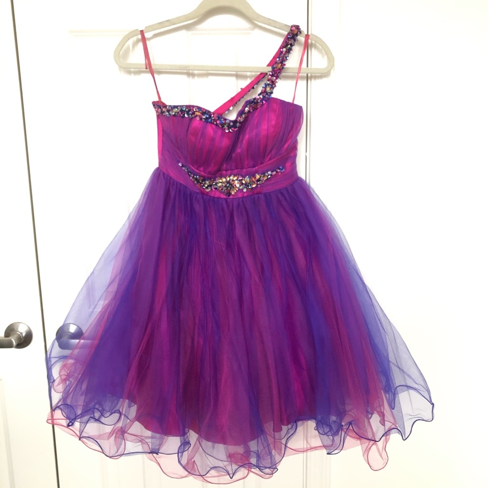Jump Apparel Pink & Purple Short Party Dress